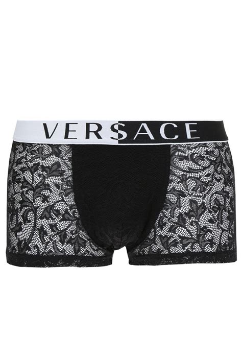 black boxers versace|lace boxer shorts for men.